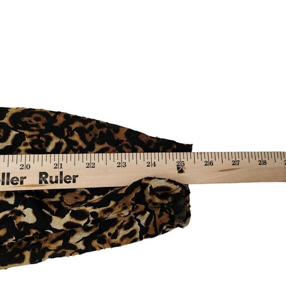 Ronny Kobo Blouse Medium Brown Chiara‎ Velvet Animal Print Top Zip Longsleeve - Picture 10 of 10